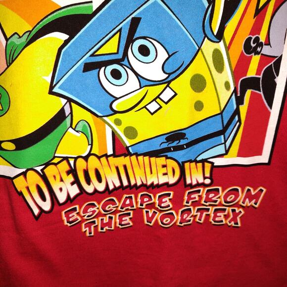 Nickelodeon The Adventures Of SPONGEBOB Red T Shirt ESCAPE FROM VORTEX Kids XL - Picture 7 of 16